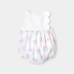 Jacadi Barboteuse bébé fille en piqué de coton - lore BLANC/MULTICO Discount