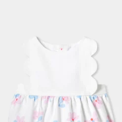 Jacadi Barboteuse bébé fille en piqué de coton - lore BLANC/MULTICO Discount