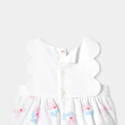 Jacadi Barboteuse bébé fille en piqué de coton - lore BLANC/MULTICO Discount