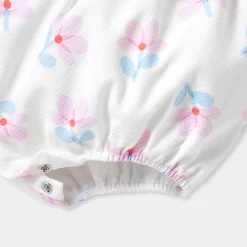 Jacadi Barboteuse bébé fille en piqué de coton - lore BLANC/MULTICO Discount