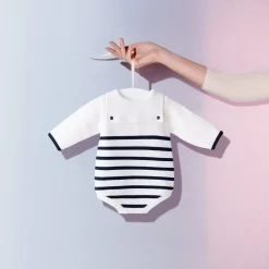 Jacadi Barboteuse bébé Mon premier - BLANC/MARINE Discount