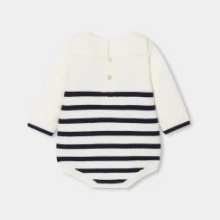 Jacadi Barboteuse bébé Mon premier - BLANC/MARINE Discount