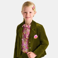 Jacadi Blazer enfant fille en velours lisse - VERT OLIVE Discount