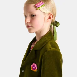 Jacadi Blazer enfant fille en velours lisse - VERT OLIVE Discount
