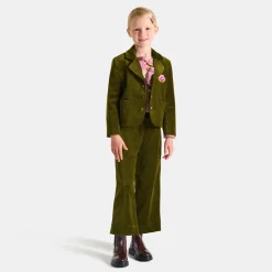 Jacadi Blazer enfant fille en velours lisse - VERT OLIVE Discount