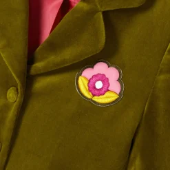 Jacadi Blazer enfant fille en velours lisse - VERT OLIVE Discount