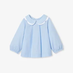 Jacadi Blouse bébé fille en fil à fil de coton - BLEU/BLANC Online