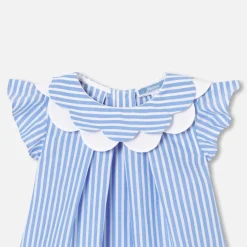 Jacadi Blouse bébé fille en popeline - BLANC/BLEU Online