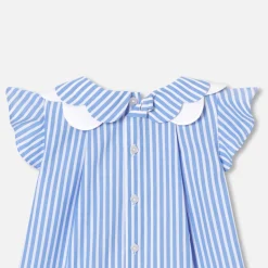 Jacadi Blouse bébé fille en popeline - BLANC/BLEU Online