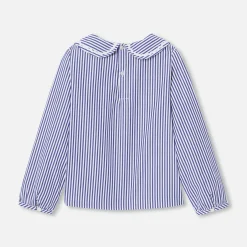 Jacadi Blouse en popeline enfant fille - BLANC/BLEU Sale