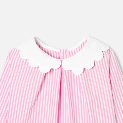 Jacadi Blouse enfant fille en popeline rayée - BLANC/ROSE Sale