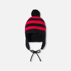 Jacadi Bonnet bébé à rayures - MARINE/ROUGE New