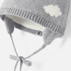 Jacadi Bonnet bébé garçon à pompon - GRIS/ECRU Outlet