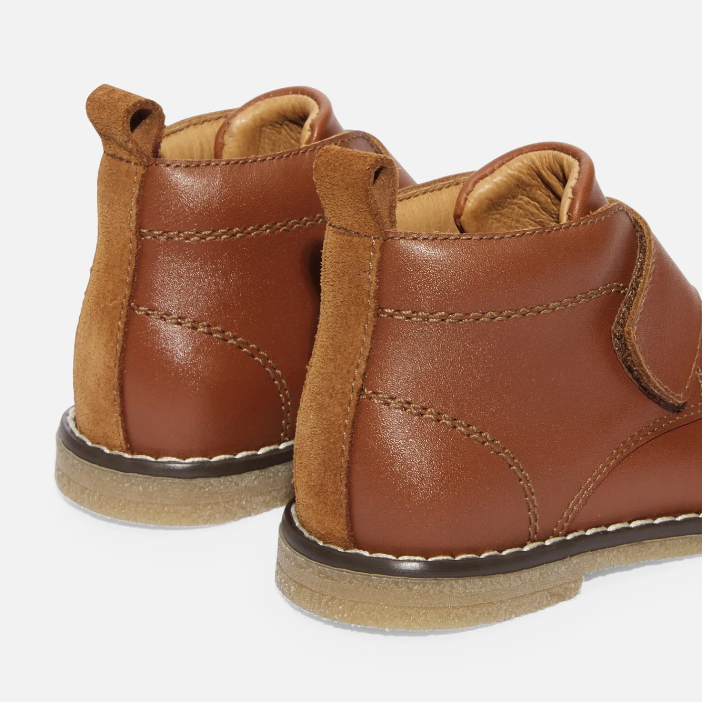 Jacadi Bottillons bébé garçon en cuir lisse - NATUREL