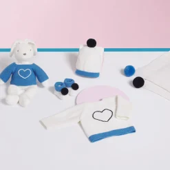 Jacadi Brassière Love Maille collection solidaire - BLANC/BLEU New