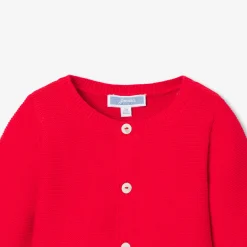 Jacadi Cardigan bébé en coton - ROUGE TOMATE Sale