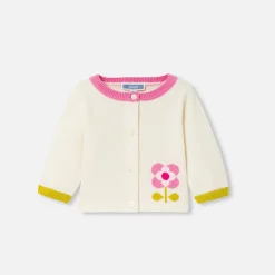 Jacadi Cardigan bébé fille en jersey - lore BLANC DOUX/MULTICO Clearance