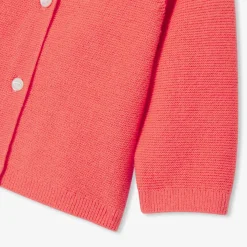 Jacadi Cardigan bébé fille en point mousse CORAIL FLUO New