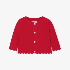 Jacadi Cardigan bébé fille en point mousse - ROUGE TOMATE Outlet