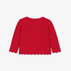 Jacadi Cardigan bébé fille en point mousse - ROUGE TOMATE Outlet