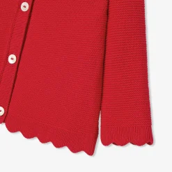 Jacadi Cardigan bébé fille en point mousse - ROUGE TOMATE Outlet