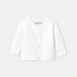 Jacadi Cardigan bébé fille en point mousse - blanc BLANC JACADI Hot