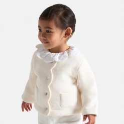 Jacadi Cardigan bébé fille en polaire BLANC DOUX JACADI Discount