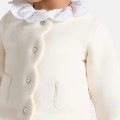 Jacadi Cardigan bébé fille en polaire BLANC DOUX JACADI Discount