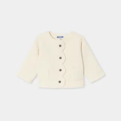 Jacadi Cardigan bébé fille en polaire BLANC DOUX JACADI Discount