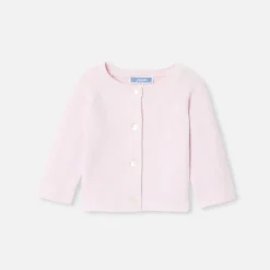 Jacadi Cardigan bébé fille laine et coton - rose pale ROSE PALE JACADI Discount