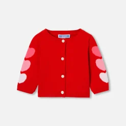 Jacadi Cardigan bébé fille petits cœurs - lore ROUGE/MULTICO Hot