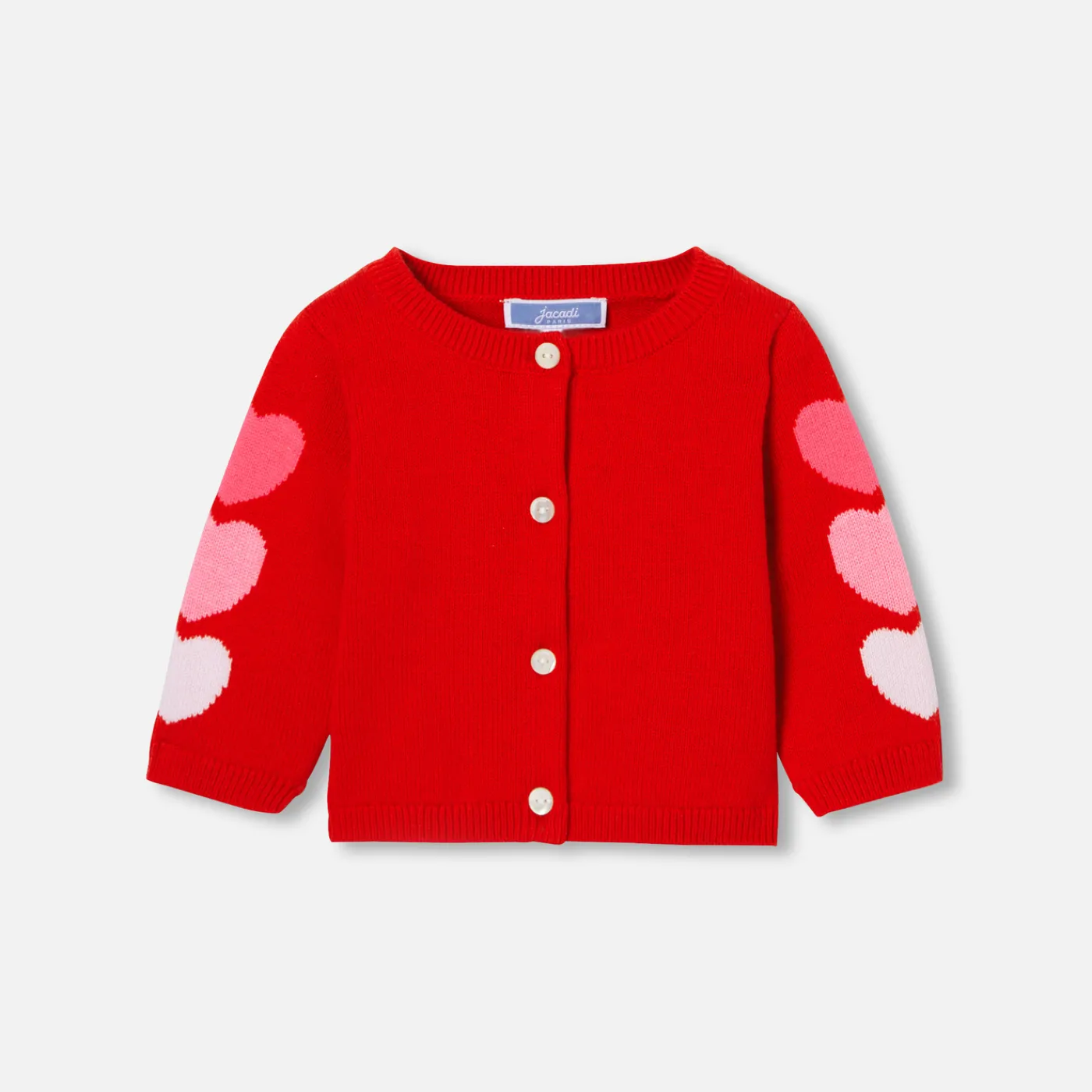 Jacadi Cardigan bébé fille petits cœurs - lore ROUGE/MULTICO Hot