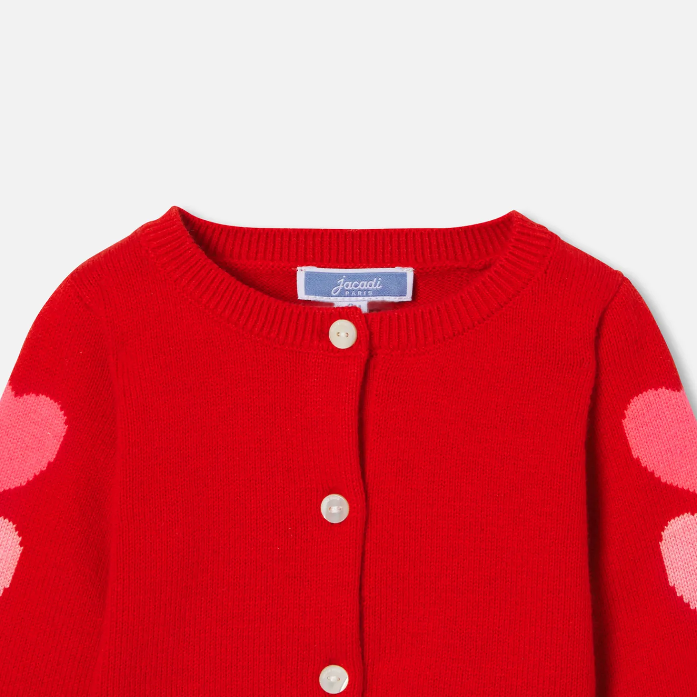 Jacadi Cardigan bébé fille petits cœurs - lore ROUGE/MULTICO Hot