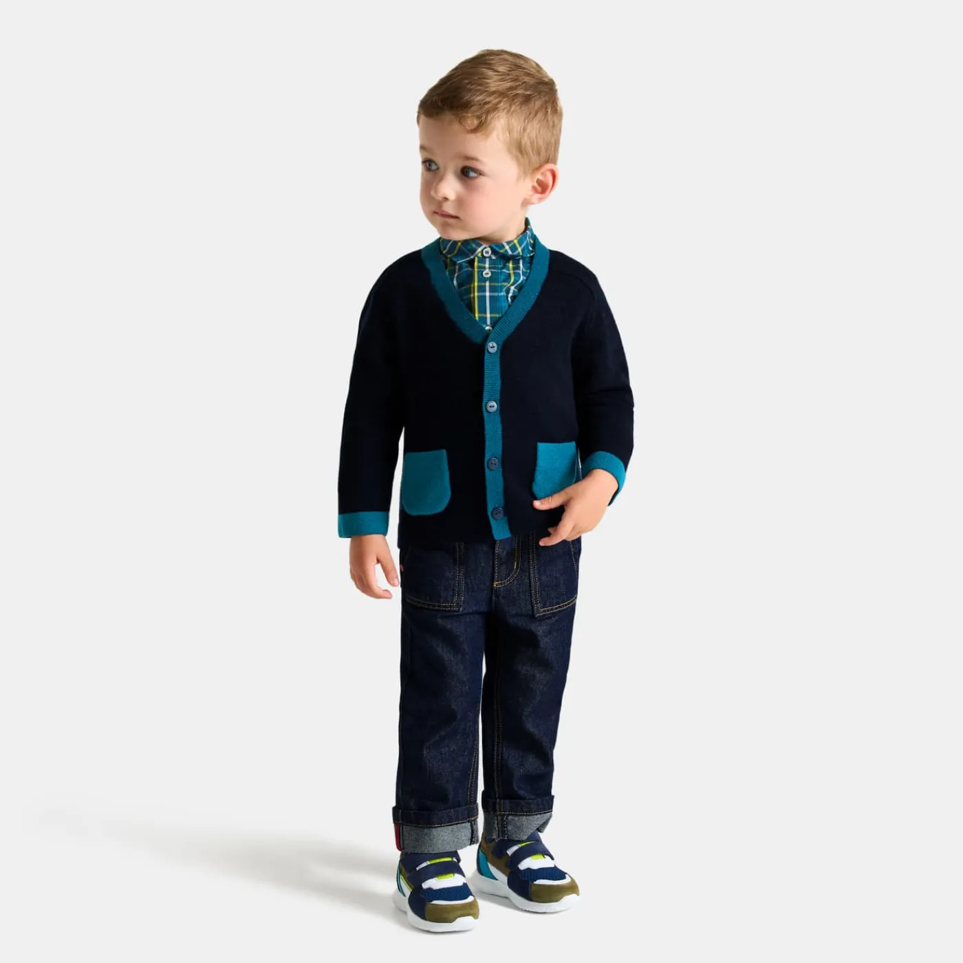 Jacadi Cardigan bébé garçon color block - marine MARINE JACADI Outlet