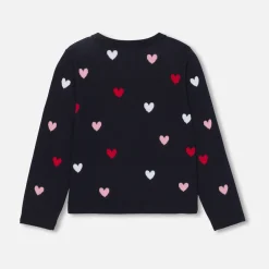 Jacadi Cardigan enfant fille jacquard cœur - lore MARINE/MULTICO Sale