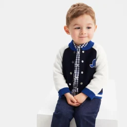 Jacadi Cardigan Teddy bébé garçon - MARINE/BLANC Online