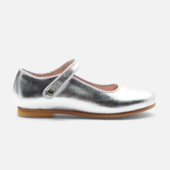 Jacadi Charles IX enfant fille en cuir glacé - ARGENT New