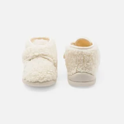 Jacadi Chaussons bébé en sherpa - ECRU/BEIGE Outlet