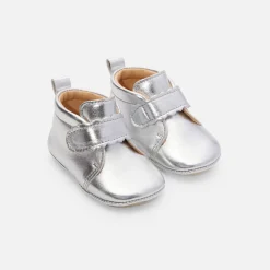 Jacadi Chaussons bébé fille en cuir irisé - ARGENT New