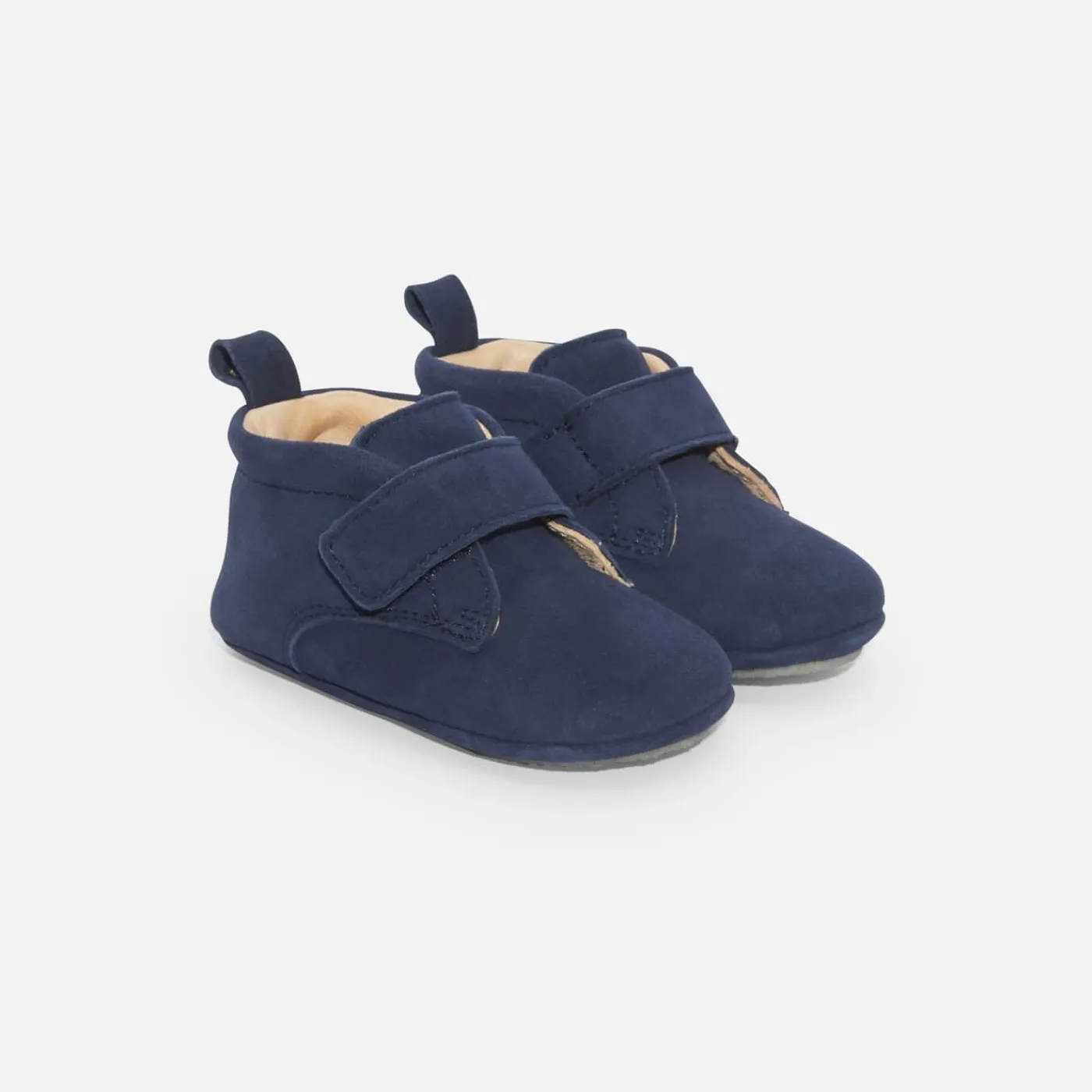 Jacadi Chaussons bébé garçon en cuir - BLEU Best