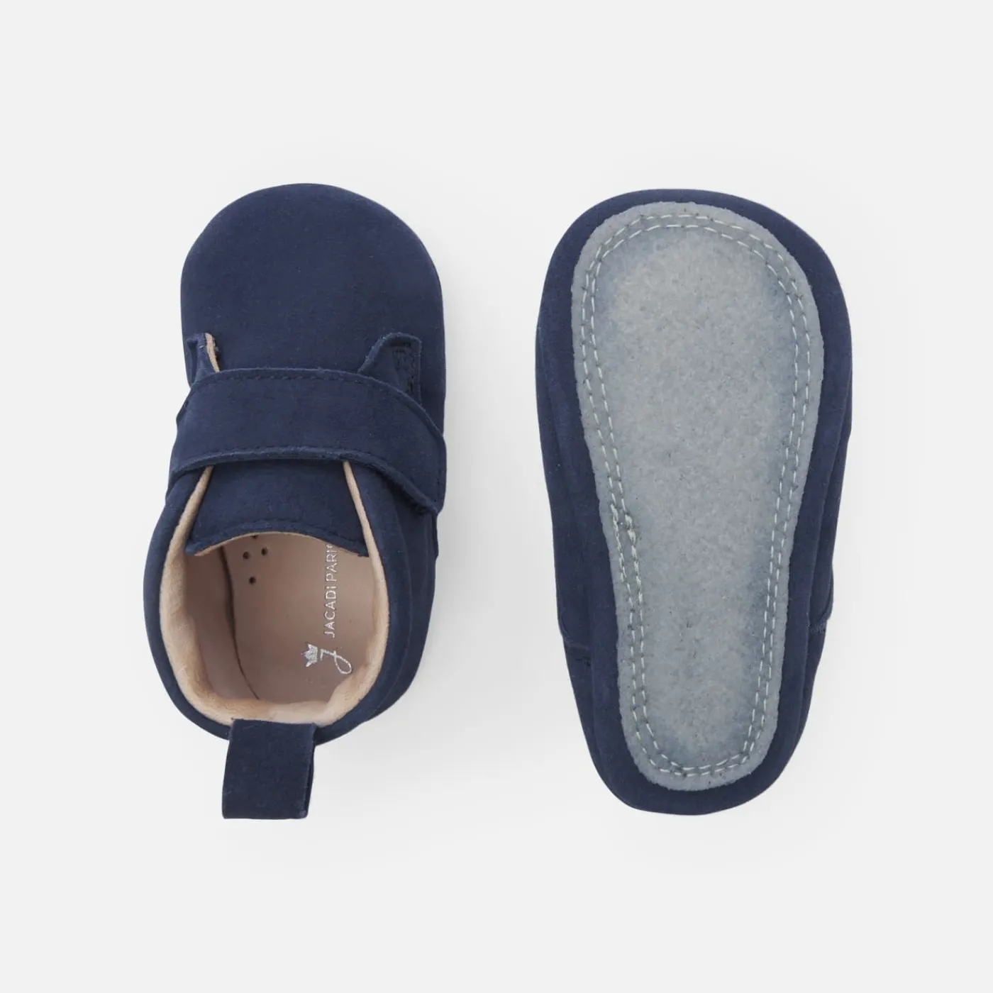 Jacadi Chaussons bébé garçon en cuir - BLEU Best