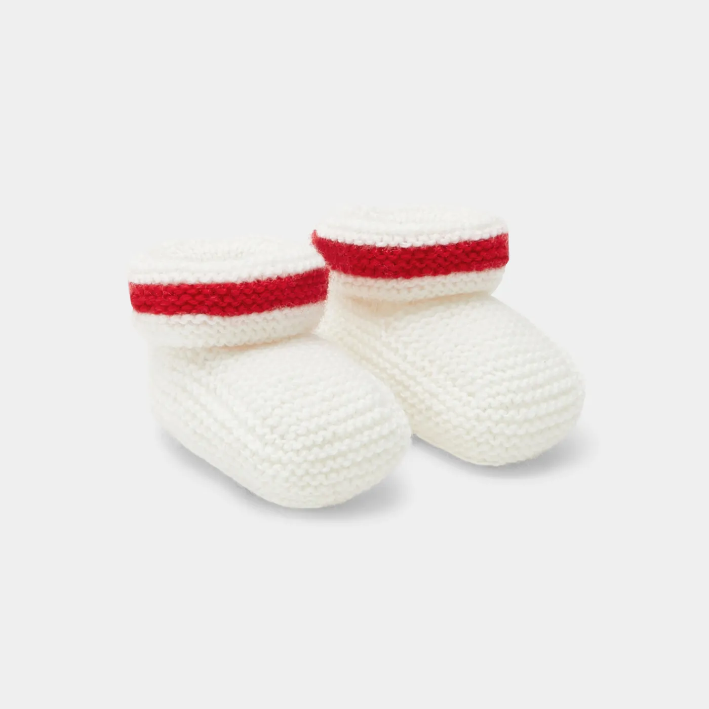Jacadi Chaussons Love Maille Collection Solidaire - BLANC/ROUGE Clearance
