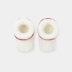Jacadi Chaussons Love Maille Collection Solidaire - BLANC/ROUGE Clearance