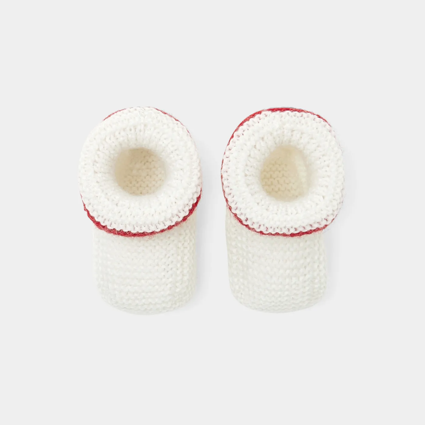 Jacadi Chaussons Love Maille Collection Solidaire - BLANC/ROUGE Clearance