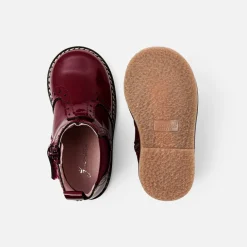 Jacadi Chelsea boots bébé fille en cuir verni - BORDEAUX Best