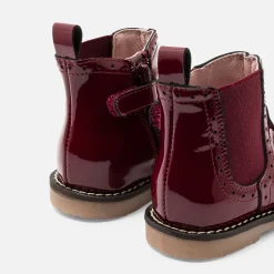 Jacadi Chelsea boots bébé fille en cuir verni - BORDEAUX Best