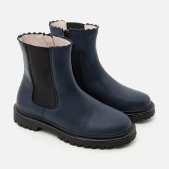 Jacadi Chelsea boots enfant fille en cuir lisse - marine MARINE JACADI Online