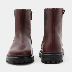 Jacadi Chelsea boots enfant fille en cuir lisse - BORDEAUX Best