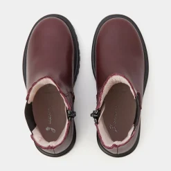 Jacadi Chelsea boots enfant fille en cuir lisse - BORDEAUX Best