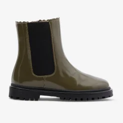 Jacadi Chelsea boots enfant fille en cuir lisse - KAKI New